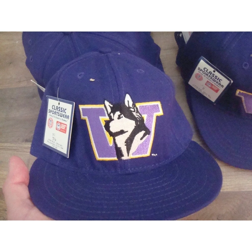 WASHINGTON HUSKIES  WHOLESALE LOT 10HATS  1980S  80S 90S VINTAGE FITTED USA MADE